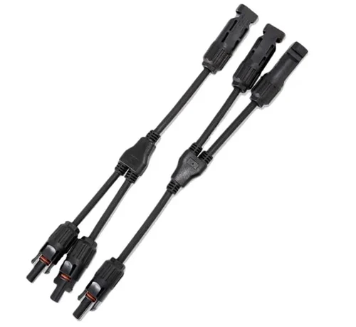 MC4 Y branch connector for parallel solar panel connections
