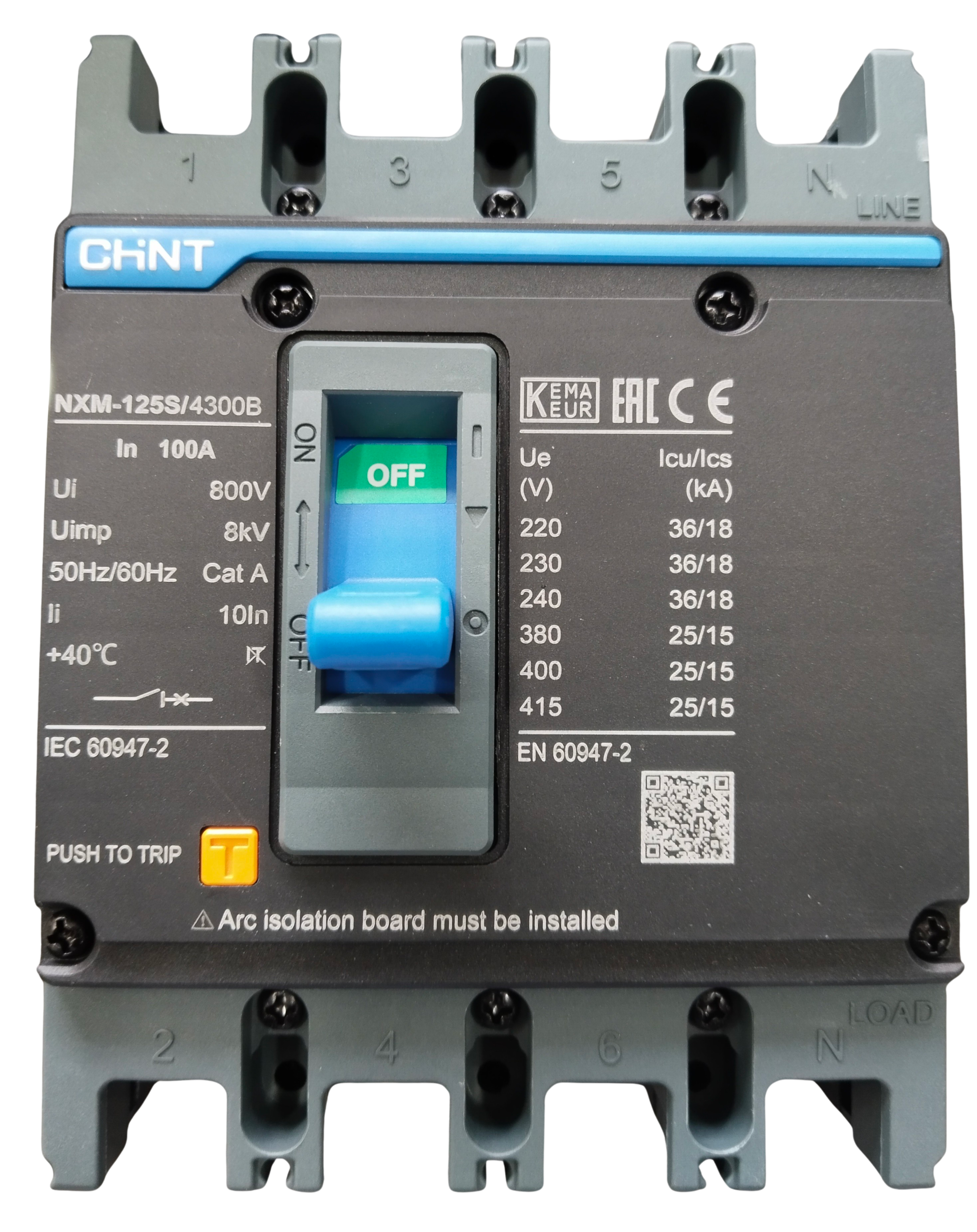 Chnt MCCB Breaker 4 Pole 100 A